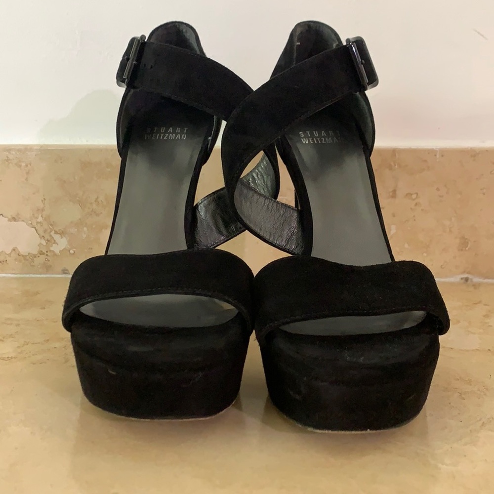 Black Suede heel with straps